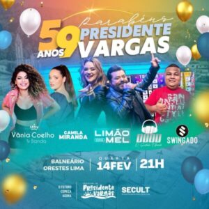 Presidente Vargas em Festa: Limão com Mel Agita o Aniversário da Cidade na Quarta-feira de Cinzas