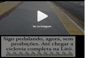 Diante das denúncias inclusive desse blog, a ciclovia da Litorânea foi liberada para bicicleta… Ufa!!!