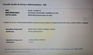 Comprovação de que Paulo Marinho Junior é dono da Faculdade que deixou de emitir diplomas há oito anos!!!