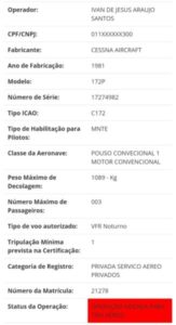 Avião que caiu na Raposa estava com certificado cancelado