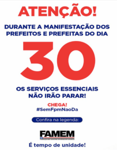 Prefeitos garantem serviços essenciais mesmo com paralisação…