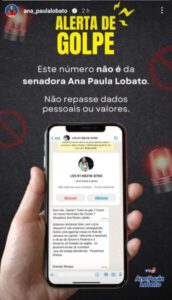 Bandidos usam nome da senadora Ana Paula em golpe no WhatsApp