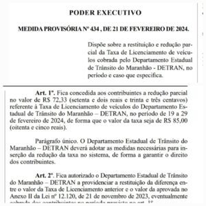Brandão manda Detran-MA devolver dinheiro de quem pagou taxa de licenciamento reajustada