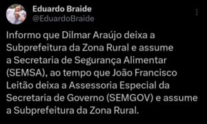 Braide promove novas mudanças na Prefeitura de São Luís