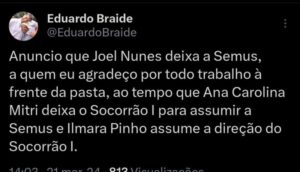 Diretora do Socorrão I substituirá Joel Júnior na Saúde de São Luís