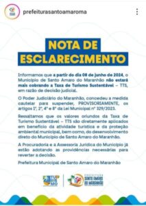 Prefeitura de Santo Amaro suspende cobrança de taxa de turismo