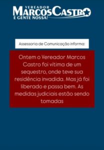 Vereador diz que foi sequestrado em São Luís