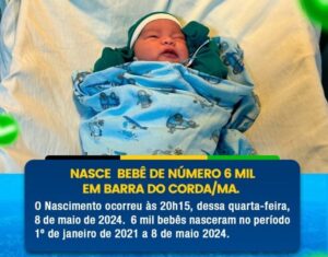 Bebê de número 6 mil nasce no Materno Infantil em Barra do Corda