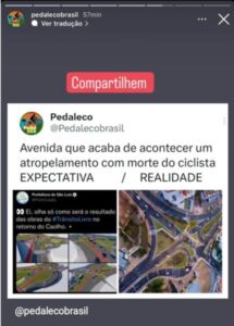 Ciclistas criticam prefeito Braide por falta de ciclovias onde aconteceu acidente fatal