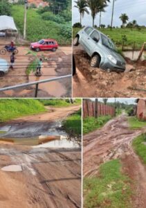 VÍDEO: Após o carnaval milionário do prefeito Carrinho, Viana volta a realidade de buracos, lama e muito descaso