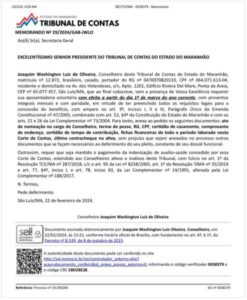 EXCLUSIVO: Veja o pedido de aposentadoria antecipada protocolado por Washington “Macaxeira” no TCE