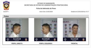Alessandro é registrado no sistema prisional do Maranhão com o nº 511519 e transferido para o “Manelão”