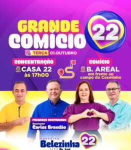 Carlos Brandão participa de comício de Belezinha em Chapadinha nesta terça-feira