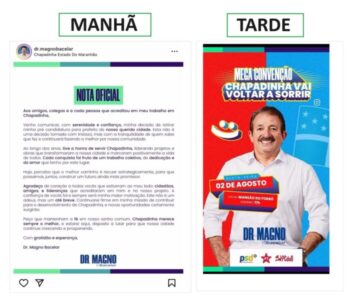 No mesmo dia, Magno Bacelar desiste da pré-campanha à prefeitura, volta atrás e marca convenção para o dia 02