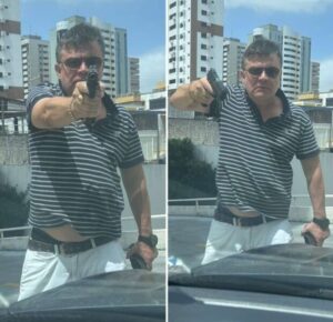 EXCLUSIVO: Veja o momento que o delegado Marcelo Fernandes atira contra a ex-mulher