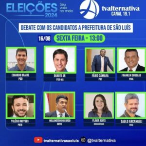 1º debate com candidatos a prefeito de São Luís será nesta sexta, 13h, na TV Alternativa