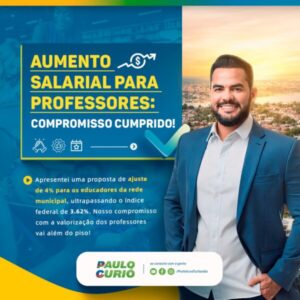 Prefeito Paulo Curió anuncia reajuste de 4% para professores de Turilândia
