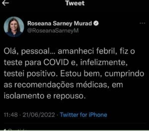 Roseana Sarney anuncia que está com Covid-19
