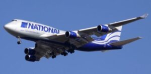 Aeroporto de São Luís recebe gigante da aviação, um Boeing 747-400 da National Airlines dos EUA