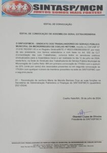 Presidente do SINTASP de Coelho Neto volta a rasgar o Regimento do Sindicato