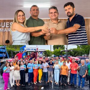 No aniversário de Santa Luzia, Prefeita França do Macaquinho inaugura várias obras e entrega tratores e caminhão ao município