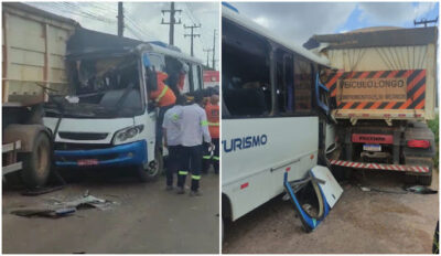 17 pessoas ficam feridas após ônibus colidir na traseira de carreta estacionada às margens da BR-135, em São Luís