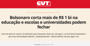 Lula bloqueia verba de alfabetização, transporte escolar e bolsas de estudo
