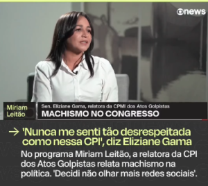 Eliziane reclama de machismo na CPMI do 8 de janeiro