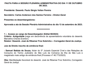 TJ deve escolher hoje novo desembargador
