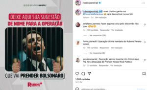 Rubens Jr. diz que operação ‘vai prender Bolsonaro’ e pede sugestões de nomes