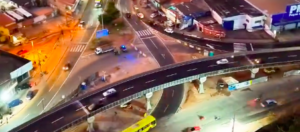 Time-lapse aéreo mostra situação do trânsito no Elevado da Cidade em fim de tarde