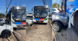 Ônibus bate em cinco carros estacionados em avenida de SLZ
