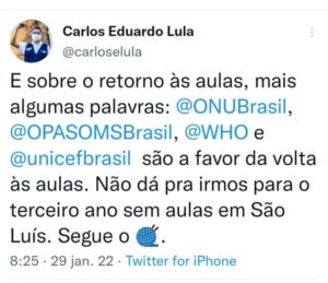 “Não dá para irmos para o terceiro ano sem aulas em São Luís”, critica Carlos Lula