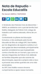 Sinpol emite nota de repúdio a escola que vetou matrícula de aluno autista