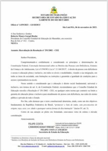 Caso Educalis: Camarão envia sugestão de alteração a norma do CEE