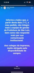 Secretário de Comunicação de Braide pede demissão