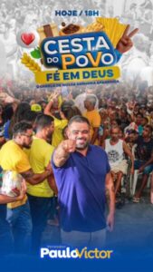 Paulo Victor honra mais uma vez com o Programa “Cesta do Povo” hoje no bairro Fé em Deus…