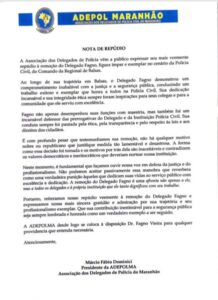 Nota de repúdio da Adepol-MA