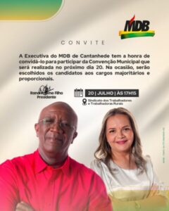 CONVITE PARA CONVENÇÃO MUNICIPAL DO MDB DE CANTANHEDE