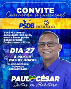 Convenção Histórica em Alcântara: Paulo César (PSDB) Convida a População para Grande Evento Democrático