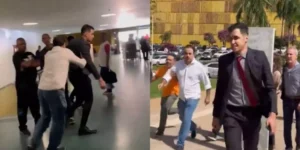 Absurdo!!! Deputado do PSOL Glauber Braga agride membro do MBL e o deputado Kim Kataguiri dentro do Congresso…