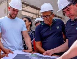 Deputado Davi Brandão e prefeito Edvan Brandão supervisionam obras na rodoviária de Bacabal em visita técnica conjunta