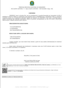 Anapurus teve mais transferências de domicílio eleitoral que alistamentos eleitorais; Justiça eleitoral cancelou 1.372 títulos eleitorais