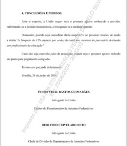 VITÓRIA PARCIAL DOS PROFESSORES !!! AGU apresenta parecer contra pagamento de honorários em Precatórios do Fundef
