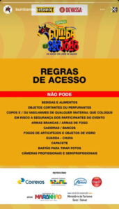 Produção do Bumba meu São João alerta que é proibido levar coolers, bebidas, alimentos, copos, guarda-chuva, capacete e muito mais
