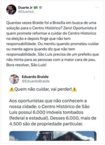 Crítica de Duarte incomoda Braide, que responde, mas leva invertida: “prometeu e não cumpriu”