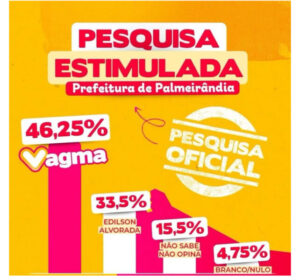 Pesquisa confirma favoritismo de Dra Vagma Trinta à prefeitura de Palmeirândia