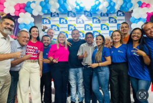 Deputado estadual e vice-presidente estadual do PL, Vinícius Louro participa do lançamento dos pré- candidatos a vereadores em Coroatá