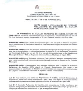 Câmara de Cajari instaura CPI para investigar irregularidades do prefeito Constancio