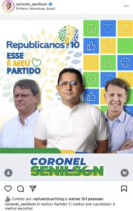 INUSITADO! No interior do MA, pré-candidato usa imagem do governador de São Paulo em convite de convenção